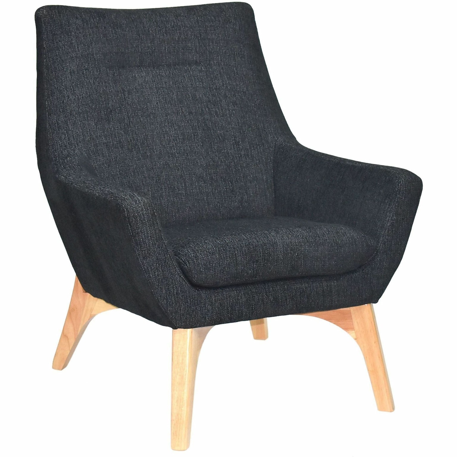 Lorell Quintessence Collection Upholstered Guest Chair with Lumbar Support, Black (LLR68958)