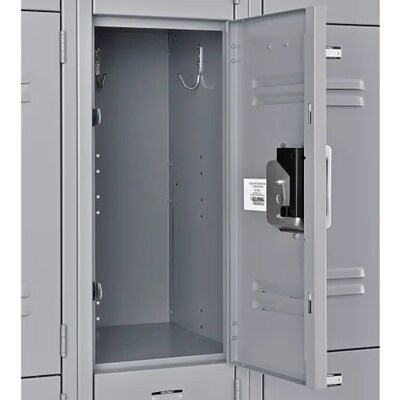 Global Industrial Infinity 3-Tier 9-Door Locker, 36"W x 15"D x 78"H, Gray (493424GY)