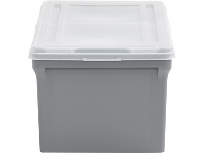 Iris Letter Size Split-Lid File Storage Box, Clear