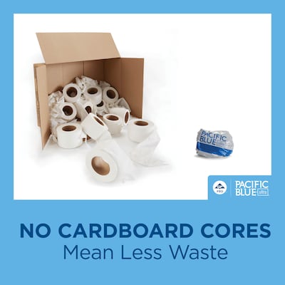 Pacific Blue Ultra Recycled Coreless Toilet Paper, 2-Ply, White, 1700 Sheets/Roll, 24 Rolls/Carton (11728)