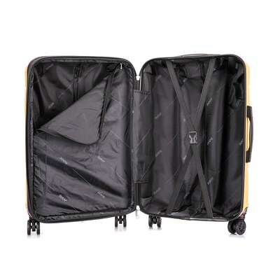 DUKAP Zonix 26" Hardside Suitcase, 4-Wheeled Spinner, TSA Checkpoint Friendly, Mustard (DKZON00M-MUS)