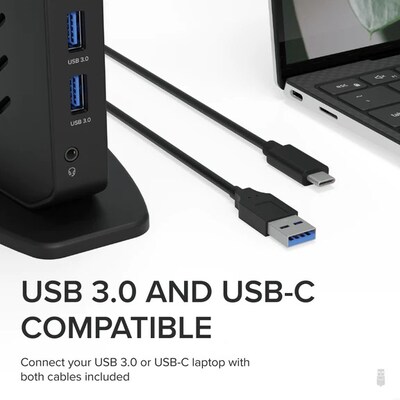 Plugable USB 3.0 and USB-C Universal Laptop Docking Station for Windows (UD-3900Z)