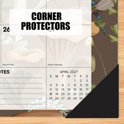2027 Willow Creek Woodland Mushroom 17" x 12" Monthly Desk Pad Calendar, Assorted Colors (66546)