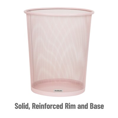 Mind Reader Metal Mesh Trash Can Without Lid, 4.4 Gallon, Pink (1CIRGA-PNK)