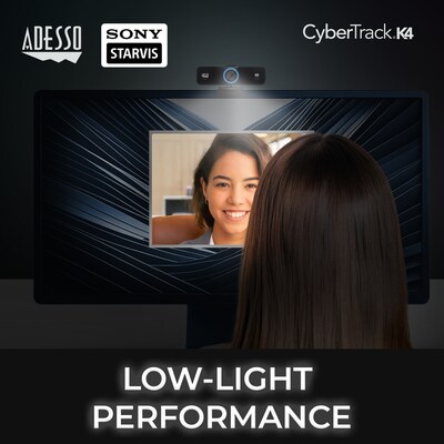 Adesso CyberTrack K4 4K Ultra HD Webcam, 8 Megapixels, Black