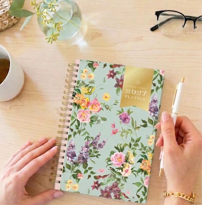 2027 Blue Sky Day Designer 5.875" x 8.625" Weekly & Monthly Planner, Graceful Green (161651)