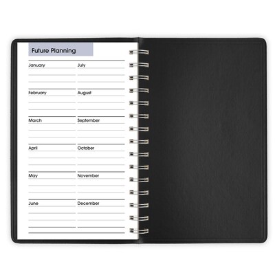 2026 AT-A-GLANCE DayMinder 5" x 8" Daily Appointment Book, Faux Leather Cover, Black (G100-00-26)