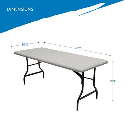ICEBERG IndestrucTable 30" x 96" Plastic Folding Table, Platinum Granite (65233)