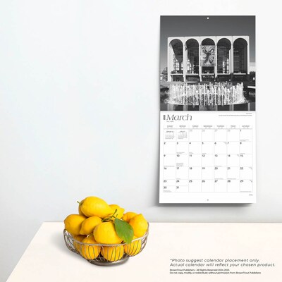 2025 BrownTrout New York City Black & White 12" x 12" Monthly Square Wall Calendar (9781975475420)