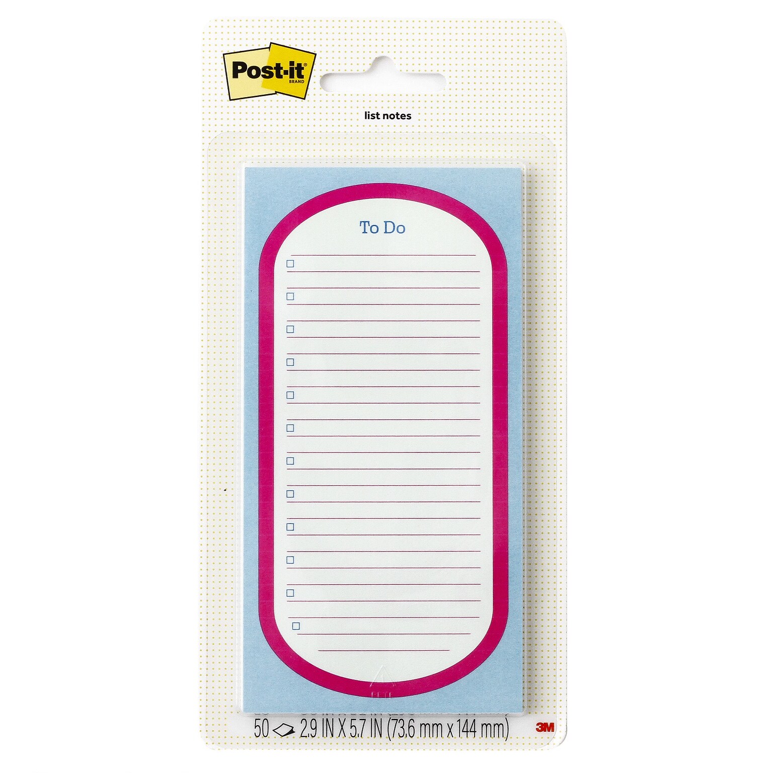 Post-it To-Do List Notes, 2.9 x 5.7, Lined, 50 Sheets/Pad (SPE-36-1)