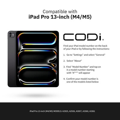CODi Bluetooth Keyboard Case with Trackpad for iPad Pro 13 (M4, M5), Black (C30708530)