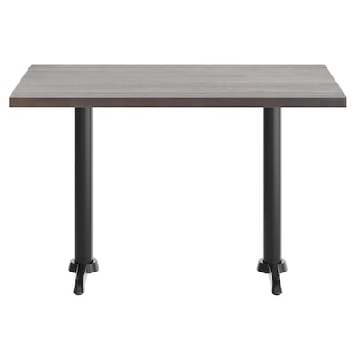 Flash Furniture Bennett Wooden Commercial Indoor Table, 48" x 30", Dark Brown Top/Black Base, (GSF3048DBT0522)