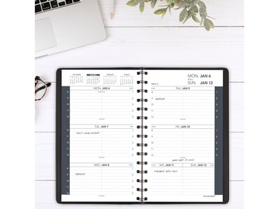 2025 AT-A-GLANCE 5 x 8 Weekly Appointment Book, Faux Leather Cover, Black (70-075-05-25)