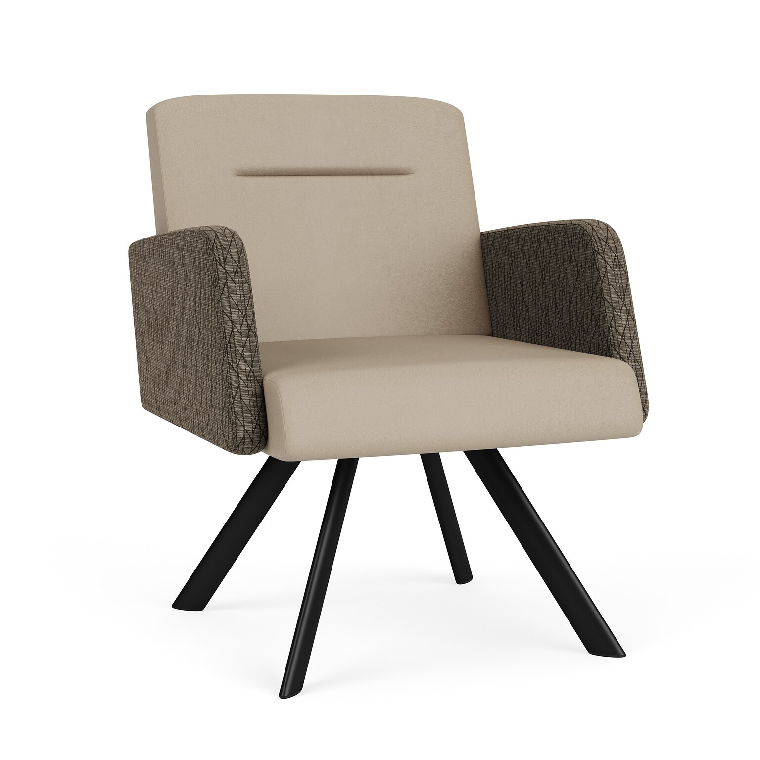 Lesro Willow Vinyl Lounge Chair, Patriot Plus Concrete/Adler Peppercorn/Black (WL1181.SBK-02PPCN.03PPCN.04ADPN)