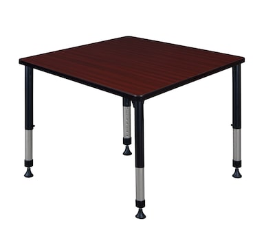Regency Kee 36 Square Height Adjustable Classroom Table - Mahogany