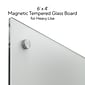 TRU RED™ Magnetic Tempered Glass Dry Erase Board, White, 6' x 4' (TR61197)