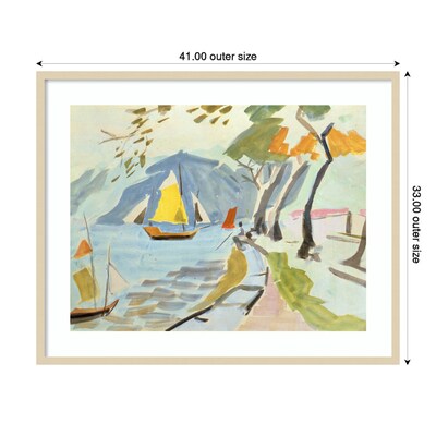 Amanti Art Macau Shoreline by Anne Durham Wood Framed Wall Art Print, 41" x 33" (A42677457404)