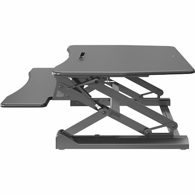 Lorell Active Office Adjustable Gas Lift Monitor Riser Stand, Up to 47" Monitor, Black (LLR99553)