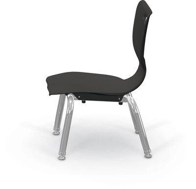 MooreCo 10" Hierarchy Student Chair with 4 Legs, Black/Chrome Base (703673561631)