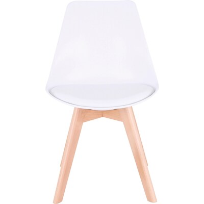 Lorell Curved Modern Shell Plastic Guest Chair, Armless, White (LLR42956)