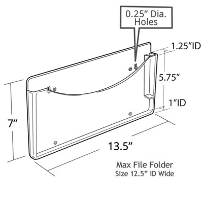 Azar Single-Pocket Plastic Mountable Wall File, Letter Size, Clear, 2/Pack (250000-2PK)
