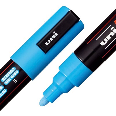 POSCA PC-5M Water Based Paint Marker, Reversible Medium Tip, Light Blue, 3/Pack (UBCPC5MLBLUE-3)