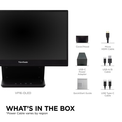 ViewSonic 16" 60Hz LED Monitor, Black (VP16-OLED)