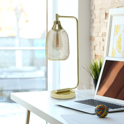 Elegant Designs LED Desk Lamp, 19", Gold Metal (LD1060-GLD-LB)
