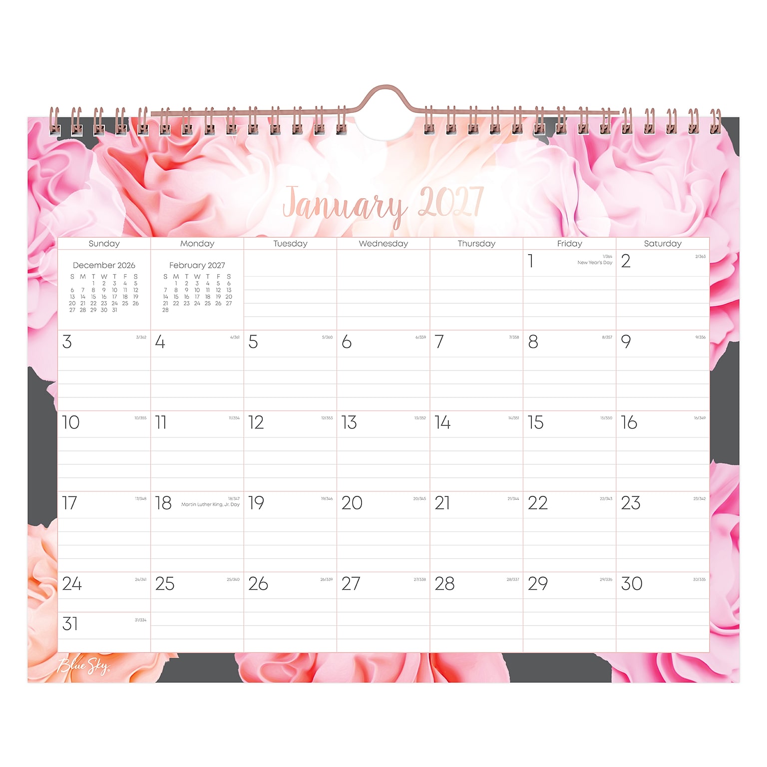 2027 Blue Sky Joselyn 11 x 8.75 Monthly Wall Calendar, Pink/Gray (147480-27)