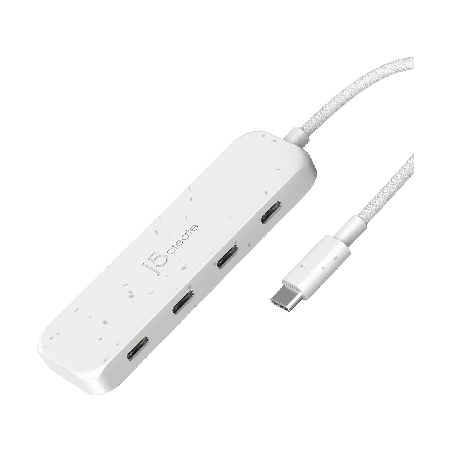 j5create Eco-Friendly 4-Port USB Type-C Hub, Pure White (JCH345EW)