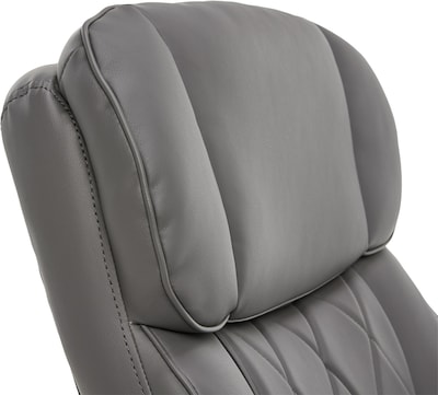 La-Z-Boy Sutherland Ergonomic Bonded Leather Swivel Computer and Desk Chair, Gray (CHR10048B)