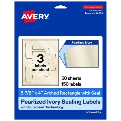 Avery Laser/Inkjet Multipurpose Labels, 5-7/8 x 4, Pearlized Ivory, 150 Labels/Box (19479370778)