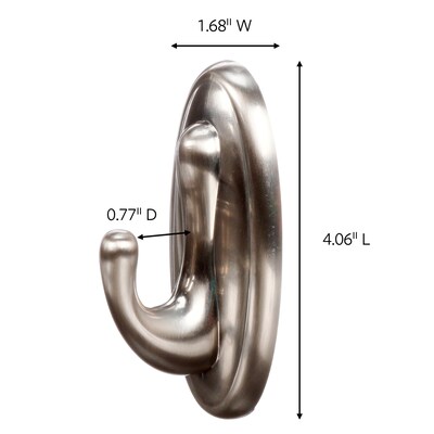 Command Damage Free Large Hook, 5 lb, Brushed Nickel (17053BN)