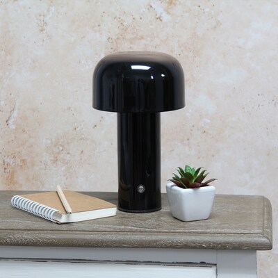 Simple Designs Mushroom Magic LED Table Lamp, Black (LD1070-BLK)