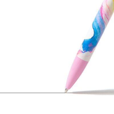 U Brands Laguna Retractable Pens, Bold Point, 1.0mm, Black Ink, 6/Pack (7316U06-48)