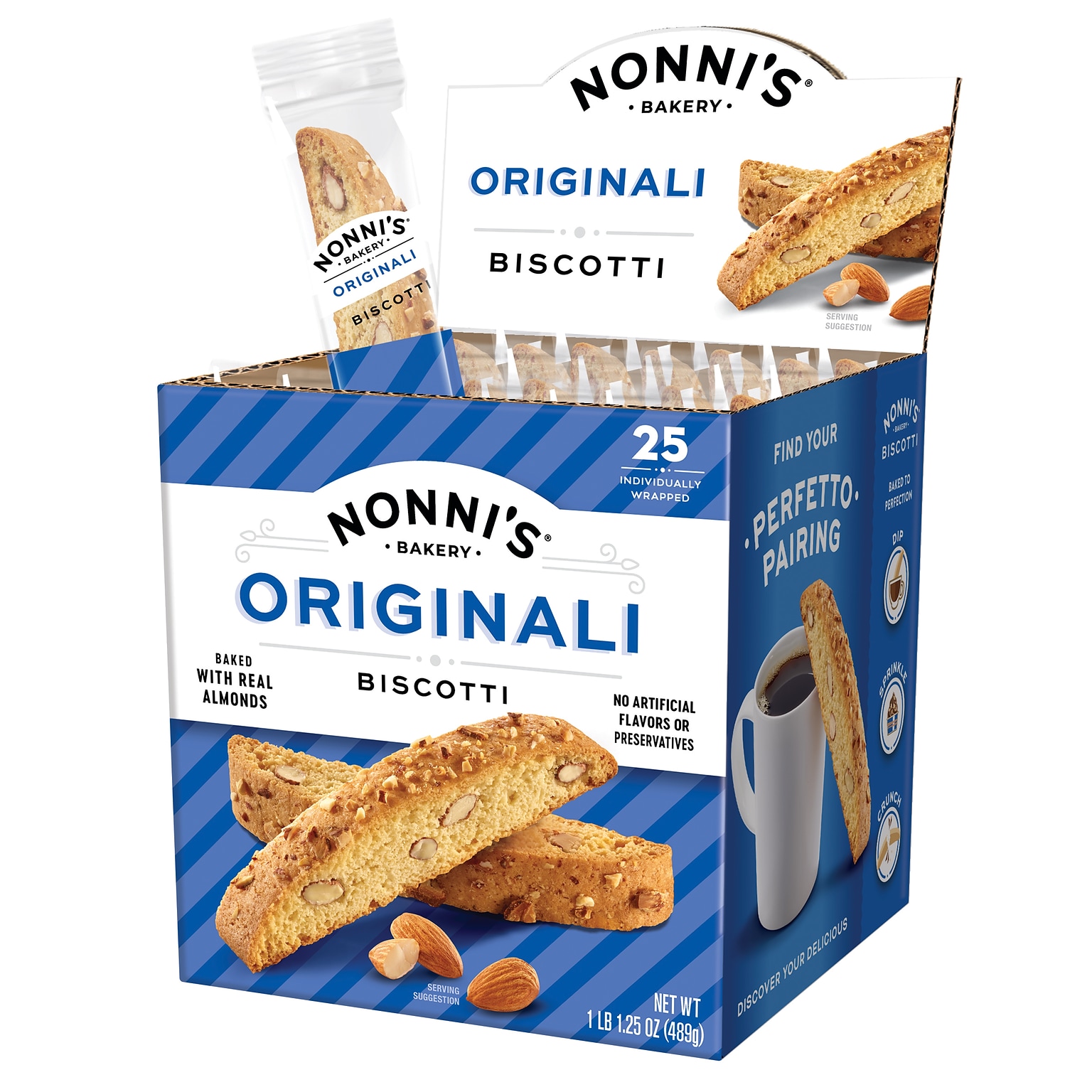 Nonni’s Classic Almond Italian Biscotti Cookies, 5.5 oz., 25 Cookies/Box (NSD197721)