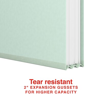 Staples Heavy Duty Pressboard Classification Folder, 2" Expansion, Letter Size, Green, 25/Pack (ST62738)