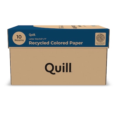 Quill Brand® 30% Recycled Colored Multipurpose Paper, 20 lbs., 8.5" x 11", Green, 500 sheets/Ream