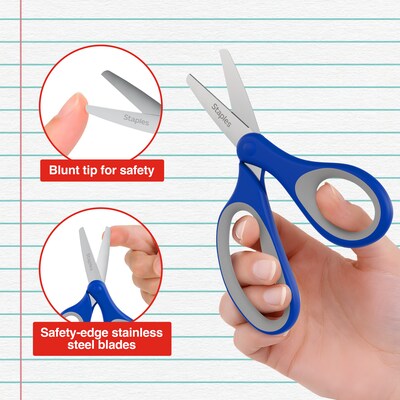 Staples 5-Inch Blunt Tip Scissors, Straight Handle, Right & Left Handed – Office & Classroom Scissors
