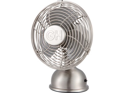 Good Housekeeping 5" Oscillating Desk Fan, 3-Speed, Silver (92512)