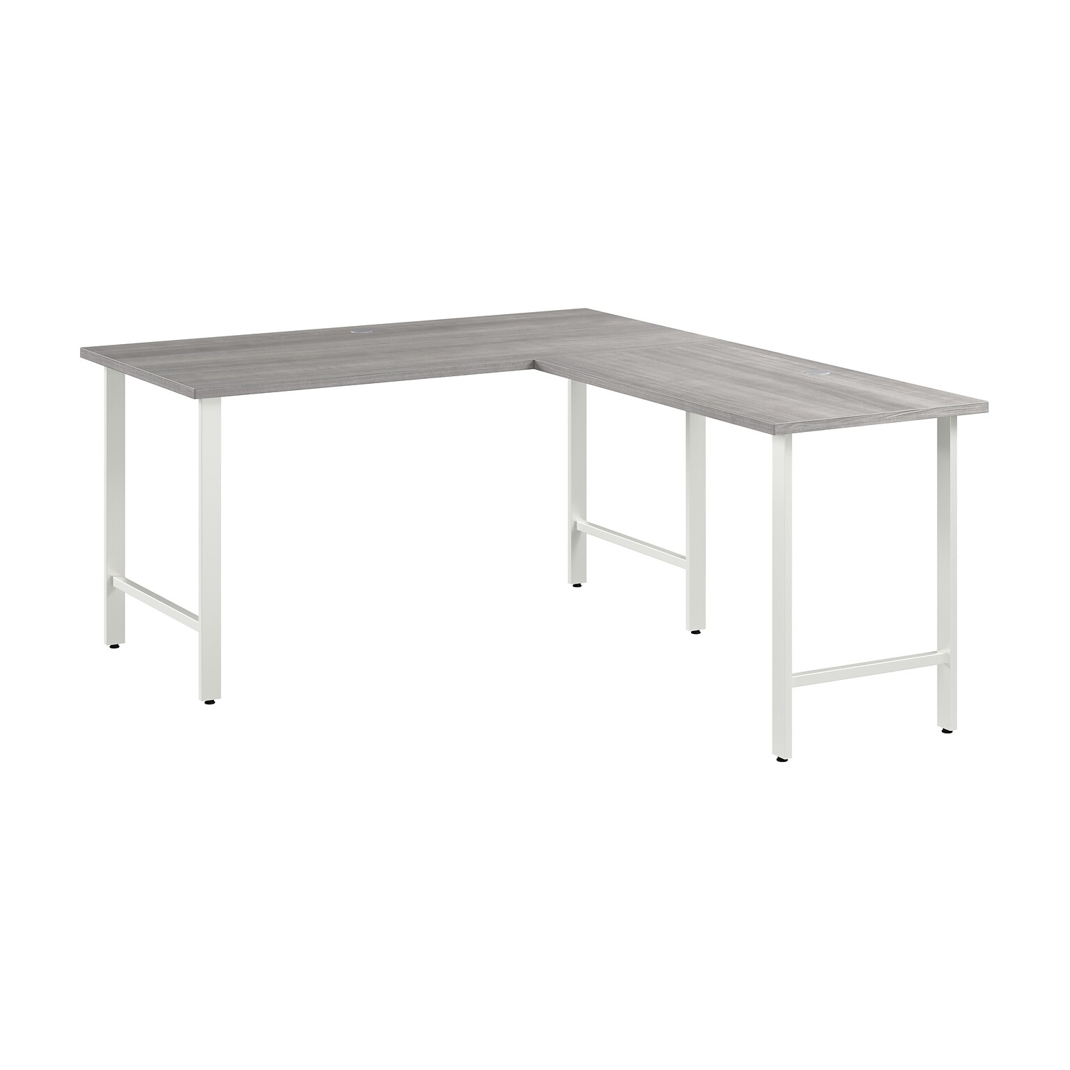 Bush Business Furniture Hustle 60W L Shaped Computer Desk with Metal Legs, Platinum Gray (HUS003PG)