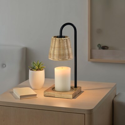 Simplee Adesso Ridgley Candlewarmer 13.25" Halogen Table Lamp, Black (SL1190-01)
