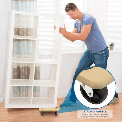 Mount-It! Small Platform Mover Dolly, Holds Up to 220 lbs., Light Brown (MI-925)