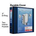 Staples® Better 4 3 Ring View Binder with D-Rings, Navy Blue (27922)