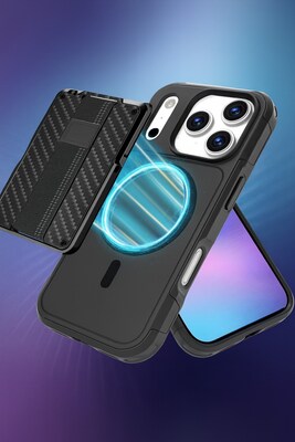 SaharaCase Raider Detachable Wallet Case for iPhone 17 Pro Max, Shock Absorbing, Black (CP01016)