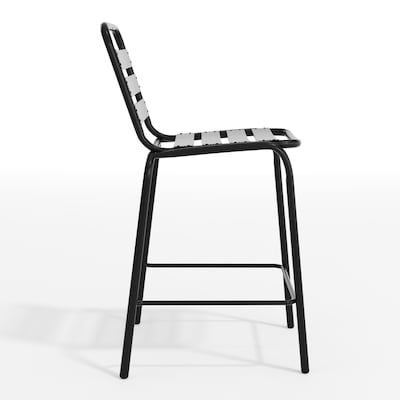 Flash Furniture Lila Commercial Indoor-Outdoor Restaurant Bar Height Stool, Black (TLH015HBK)