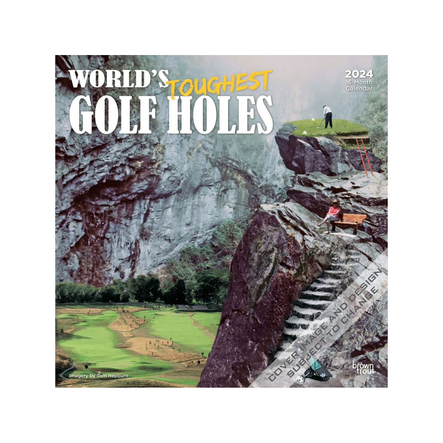 2024 BrownTrout World's Toughest Golf Holes 12" x 12" Monthly Wall