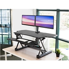 Mount-It! 47W Manual Adjustable Standing Desk Converter with Dual Monitor Mount, Black (MI-8052)