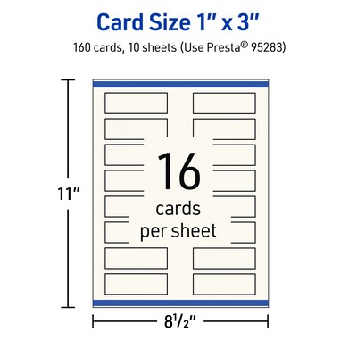 Avery Business Cards, 1" x 3", Matte Ivory, 160/Pack (95283)
