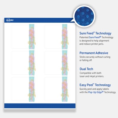 Avery Laser/Inkjet Square Multipurpose Labels, 3" x 3", White, 60/Pack (S00EVR)